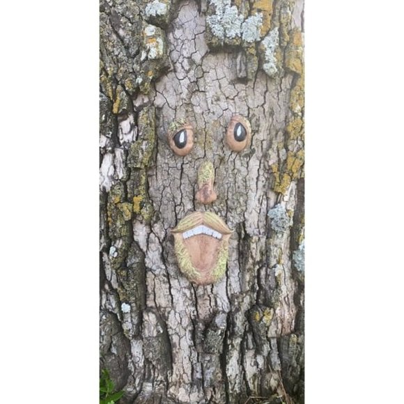 Tree Faces Decor Outdoor Tree Face Statues Old Man Tree Hugger Bark Garden Decor - Picture 1 of 4